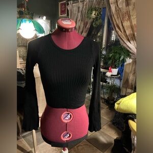 Forever 21 Black Ribbed Crop Top